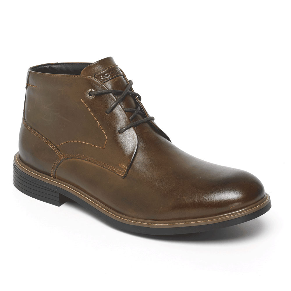 Botas Rockport Homem Marrom Escuro - Classic Break Chukka - 70184IREZ